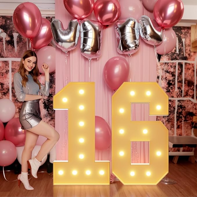 imprsv 4FT Marquee Numbers 16th Birthday Decorations - Image 6