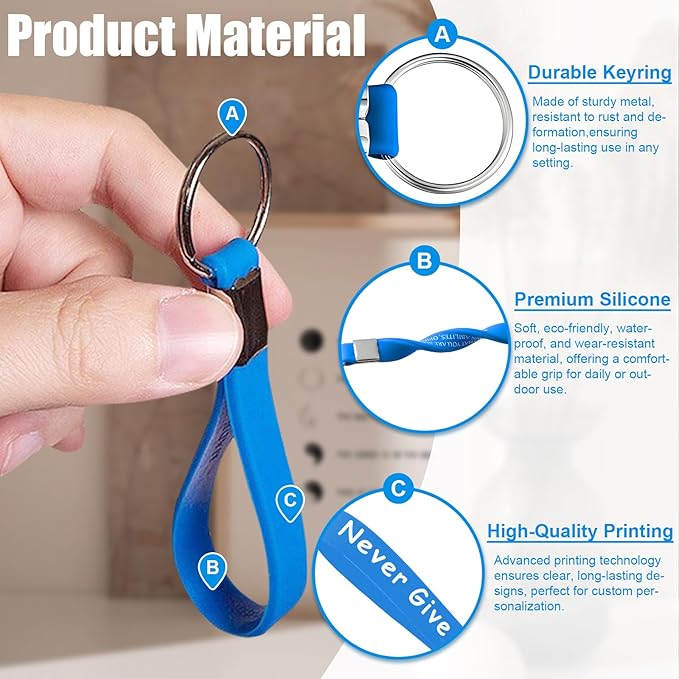 5/10/50/100 Bulk Custom Keychains Silicone Personalized Keychains Customized - Image 2
