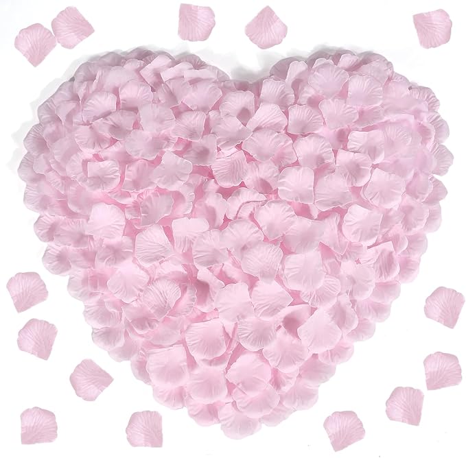 1000 Pcs Pink Rose Petals Artificial Silk Flower Petals Romantic Decorations - Image 7