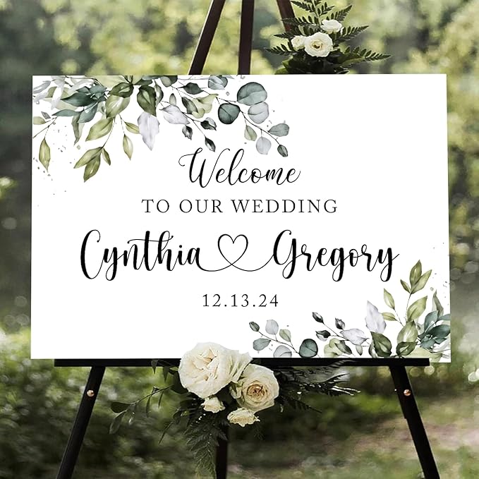 Custom Eucalyptus Wedding Welcome Sign Template, Elegant Eucalyptus Printable - Image 2