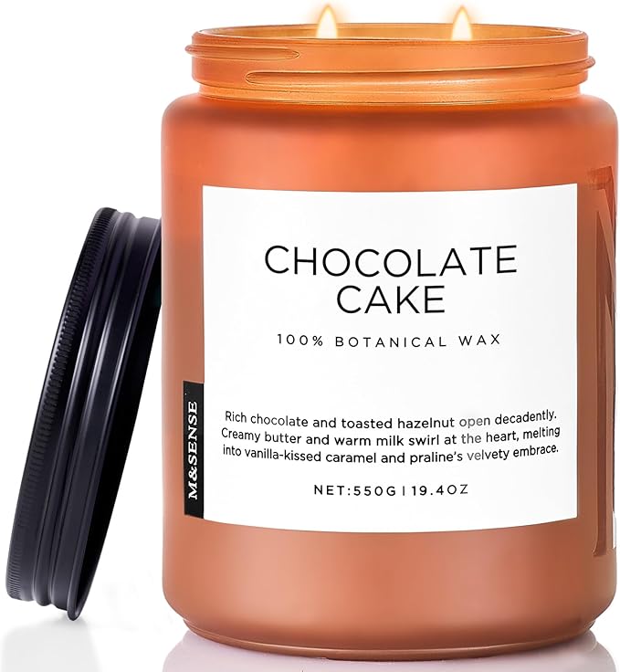 M&SENSE Chocolate Layer Cake Scent Candles, Large 19.4oz Natural Soy Wax 110 by MSENSE