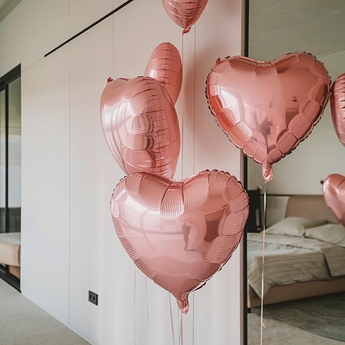 Pink Heart Balloons, 18 Inch Pink Heart Shape Balloon - Image 5