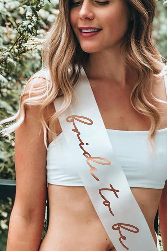 LADY&HOME White Bride To Be Sash, Bachelorette Party Decorations, Bach Supplies - Image 4