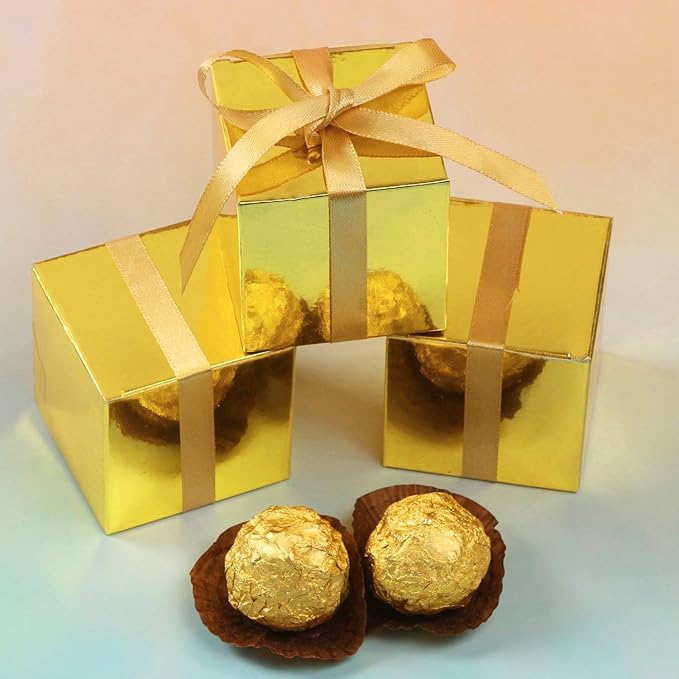 COTOPHER 60pcs Wedding Favor Boxes, Paper Gift Boxes 3x3x3 Inches Small Gift - Image 5