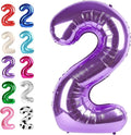40 Inch Big Purple Number 2 Balloon Birthday Decoration, Number 2 Helium by Upgesy