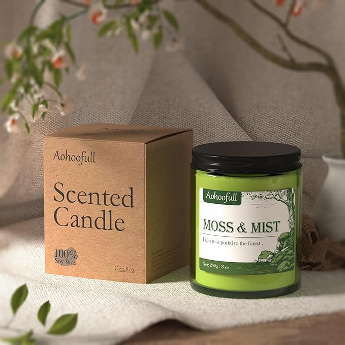 Moss & Mist Soy Candles for Home Scented, 4oz 20 Hour Burn Aromatherapy Candle - Image 7