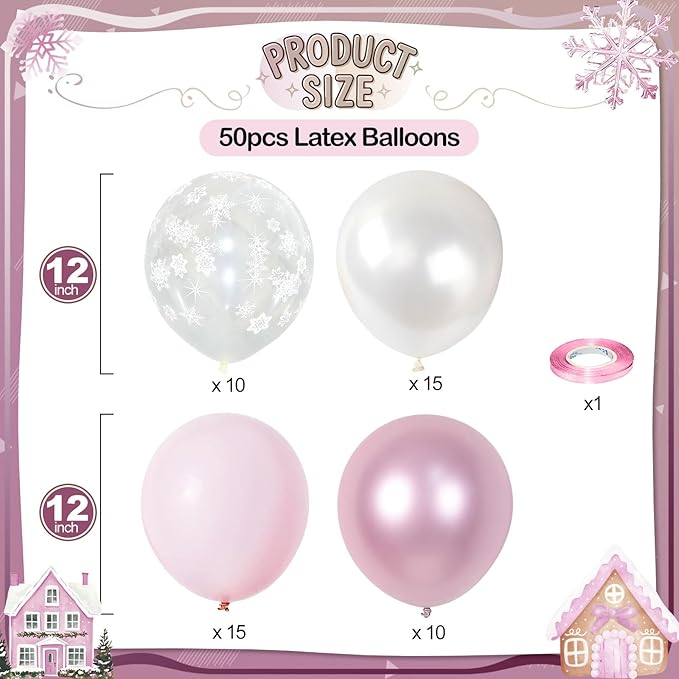 Pink Winter Wonderland Balloons - Image 2