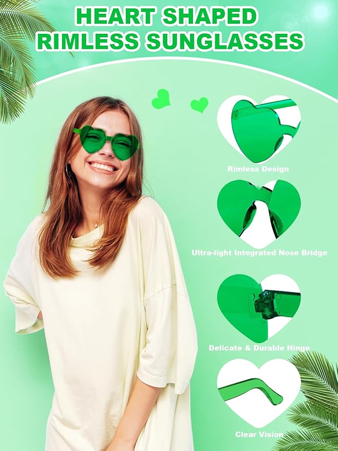 12 Pairs Heart Shaped Sunglasses - Image 4