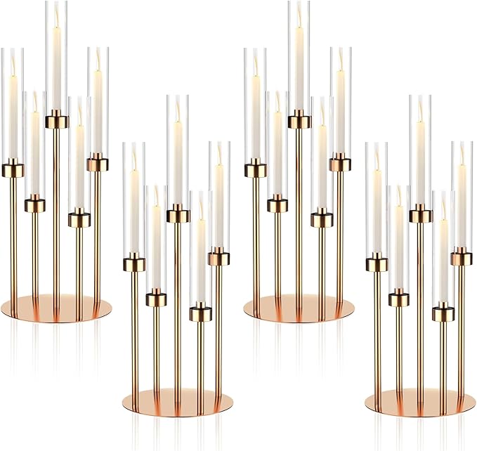 5 Arm Gold Candelabra Centerpieces by foriy