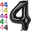40 Inch Black Large Number 4 Birthday Balloon, Giant Numbers Four 14 24 34 40 by Upgesy