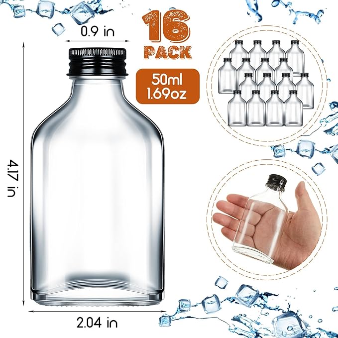 Patelai 16 Pcs Clear Glass Bottles - Image 2