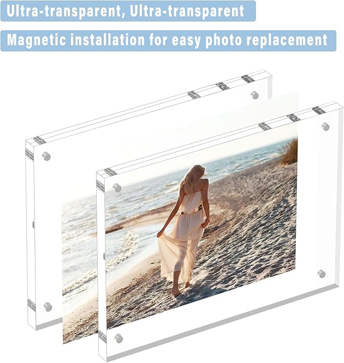 HELPLEX Acrylic Frame, 5 Pack 3.5x5 Acrylic Picture Frames, 20mm Thicker - Image 3