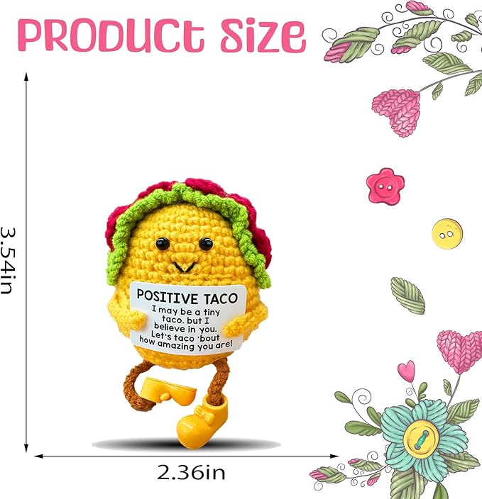 Crochet Emotional Support Taco-Handmade Mental Health Gifts - Image 2