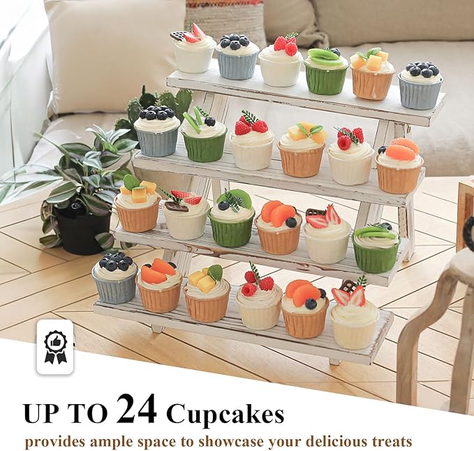 SwallowLiving Wooden Rustic Cupcake Stand - Image 2