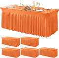 Wish Care 6 Pack Orange Spandex Table Clothes by WishCare