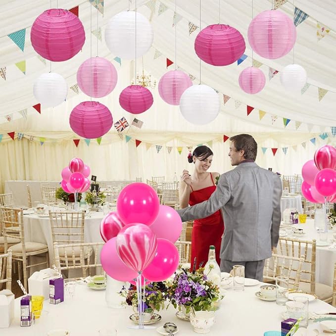 TONIFUL 4 Balloons Stand Kit Pink Marble Centerpieces Table Decoration - Image 4