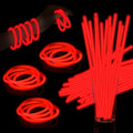 60 Pack 8” Red Glow Sticks Bulk by Taikula