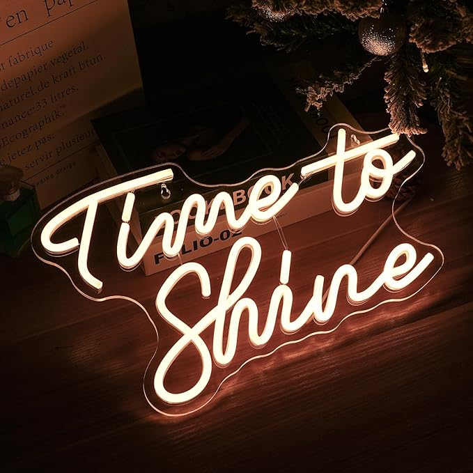 Time To Shine Neon Sign Warm White Led Sign Neon Lights - Image 5