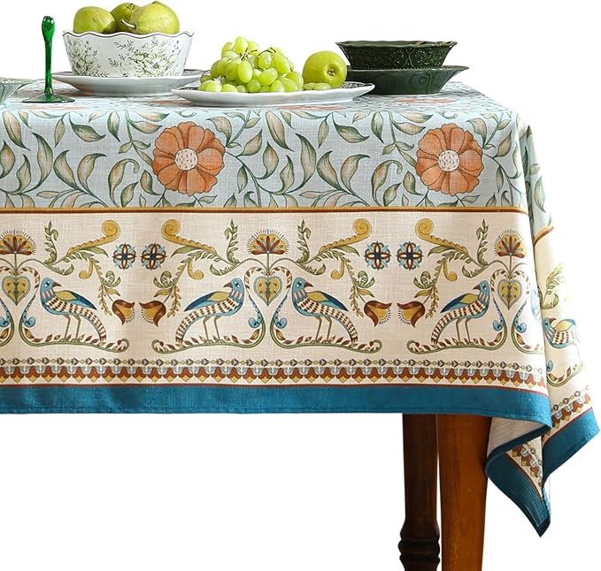 patdrea Designer French Linen Blue Tablecloth by Welcometopatdrea