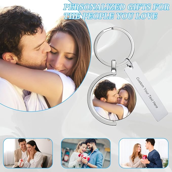 Custom Keychain with Picture Double-sided Personalized Photo Text Keychain - Image 4