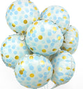 10 Pcs Blue Polka Dot Foil Balloons, Helium-Friendly Circle Dot Balloons by DreamSpace