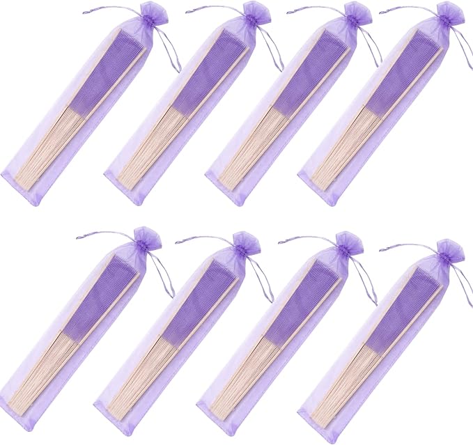 24pcs Imitated Silk Hand Fan Imitated Silk Fabric Bamboo Handheld Folded Fan - Image 4