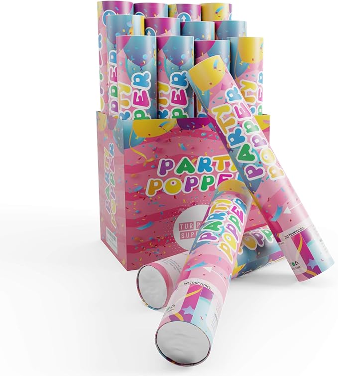 Confetti Poppers Confetti Cannon | 12 Pack | Glitter Multicolor | Party Poppers - Image 8