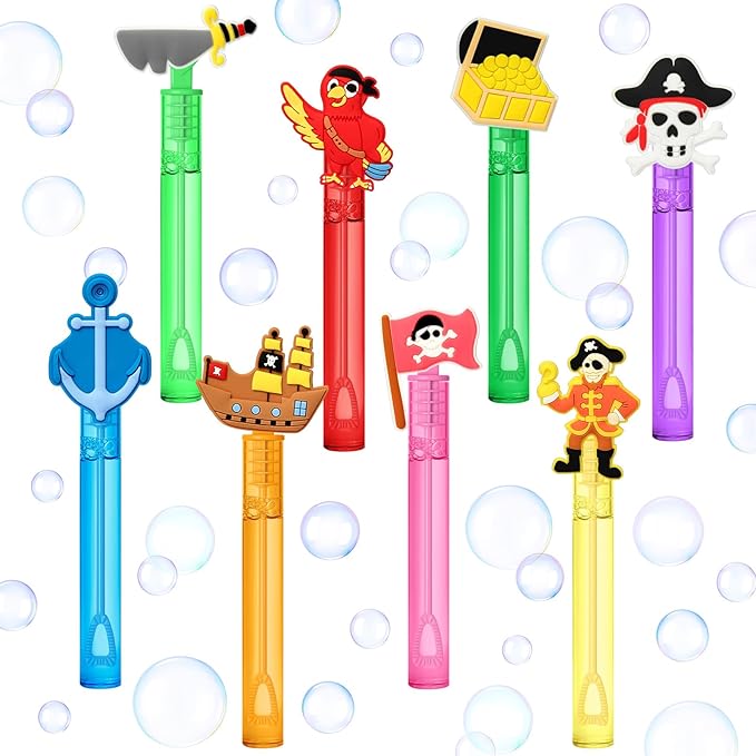 AFZMON 24Pcs Pirate Party Favors Bubble Wands by AFZMON