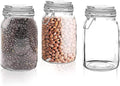 Set of 3 Glass Mason Jar with Airtight Lid 50 Ounces | Glass Storage Container by Marbelous
