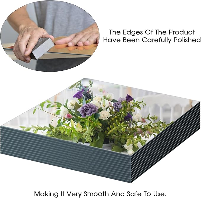 12" Square Mirror Centerpieces, 2mm Glass Mirror Plates, Mirror Tray, - Image 3
