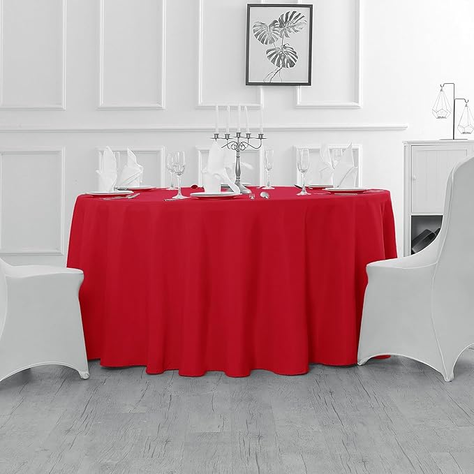 Fokitut 6 Pack Round Tablecloth, 132 Inch, Stain Resistant and Wrinkle - Image 5