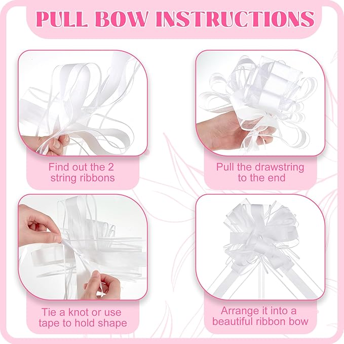 Riceshoot 24 Pcs Wedding Pew Bows - Image 3