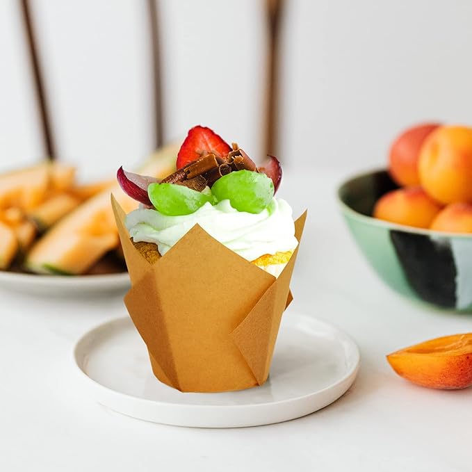 200pcs Tulip Cupcake Liners, Standard Greaseproof Paper Baking Cups Muffin - Image 4