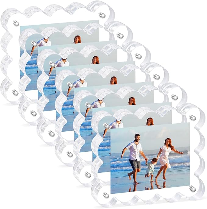 6Pack Magnetic Acrylic Picture Frames 2×3 Inch by Unknown