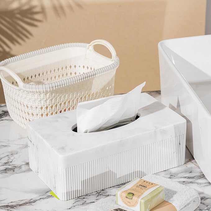Marble Tissue Box Cover, Rectangular Napkin Facial Tissues Holder - Image 5