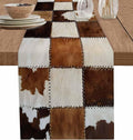 Abstract Cowhides Cotton Linen Table Runner by Unknown