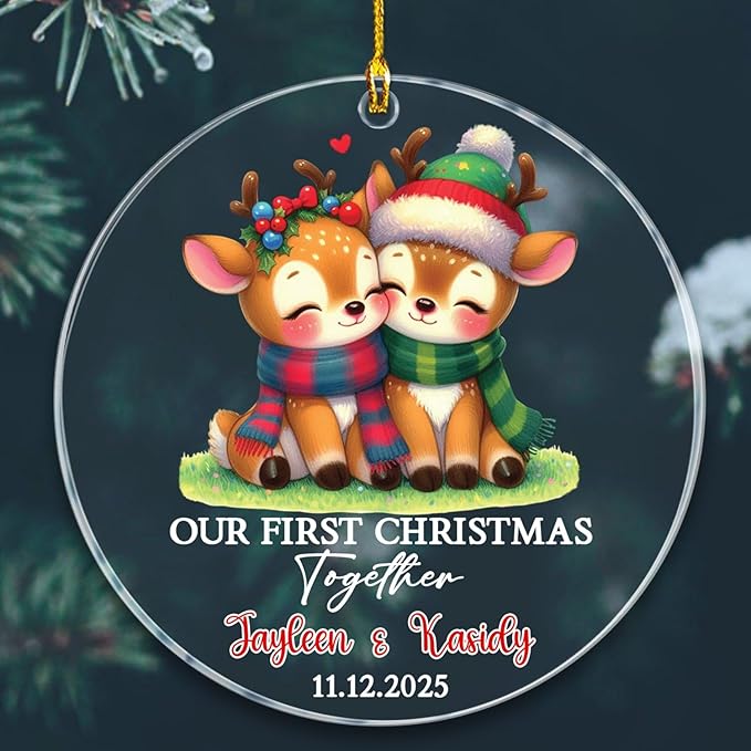 Customized Our First Christmas Together Deer Ornament by BixDori