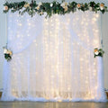 10 x 10 FT Pearl White Tulle Backdrop Curtain by GUANSEN