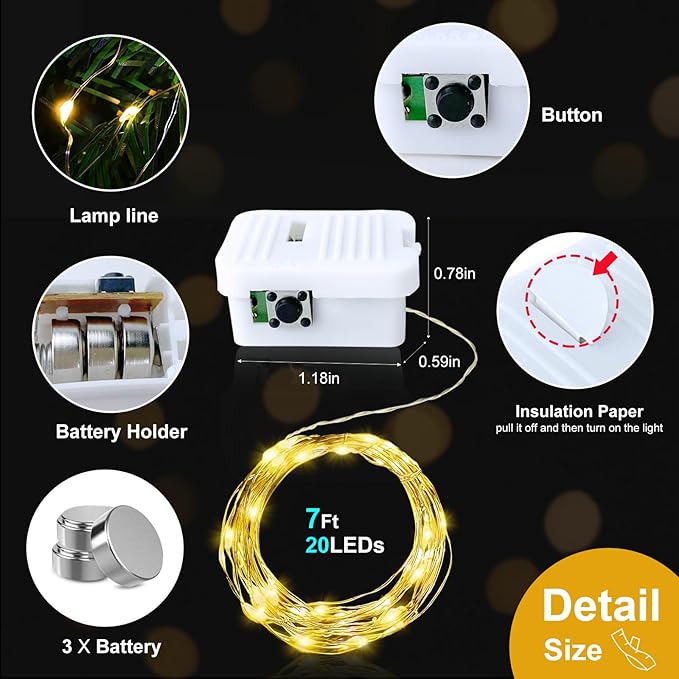 pozzolanas 24 Pack 7ft Waterproof LED Fairy Lights - Image 5