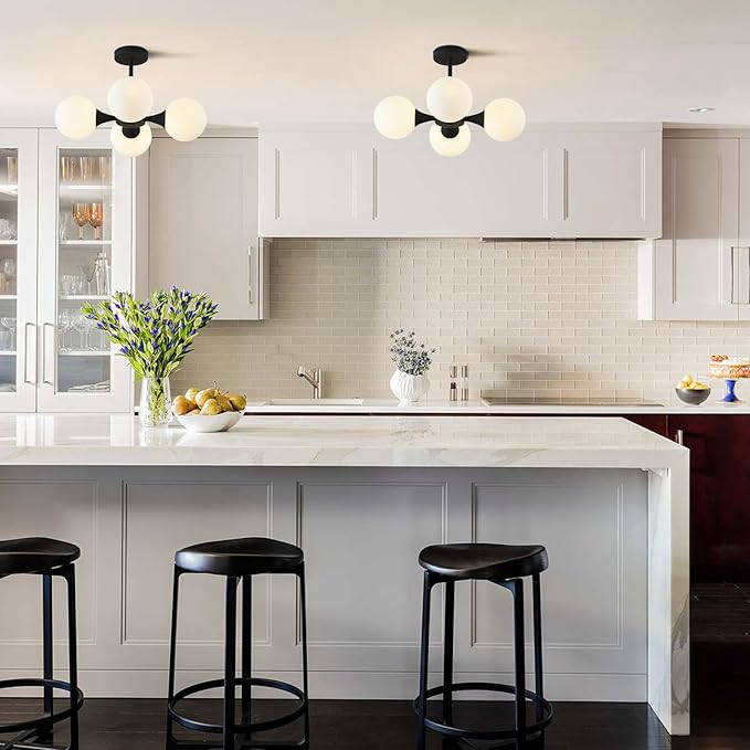 KCO Lighting Mid Century Modern Semi Flush Mount Ceiling Light Fixture - Image 8
