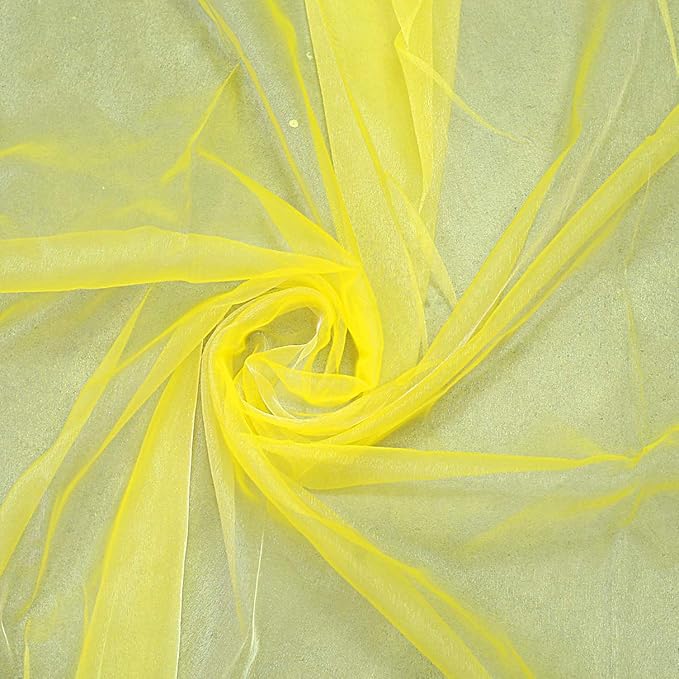 VDS Yellow Organza Fabric, 100 Yards Continuous, 45” Wide, Wedding Party by VDS