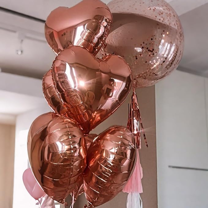 Rose Gold Heart Balloons - Image 4