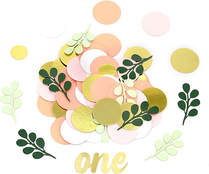 300PC Pink and Sage Green 1st Birthday Confetti First Birthday Decorations - Image 7