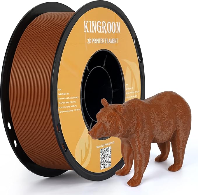 Kingroon PLA Filament 1.75mm 3D Printer Filament Brown Pla Filament 1kg by PrintsPerfectAlways