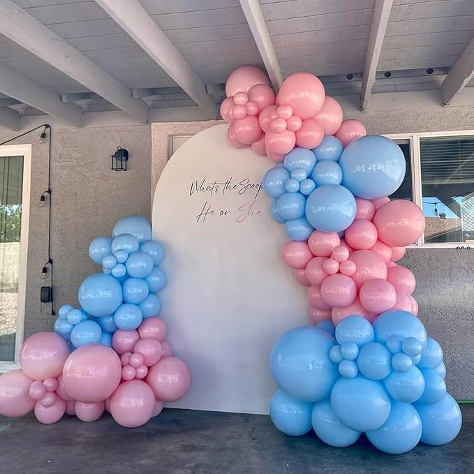 Pink and Blue Balloons Garland Arch Kit, Gender Reveal Balloons Arch Kit - Image 4