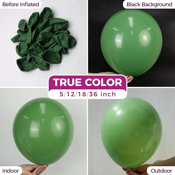 Bezente Sage Green Latex Party Balloons - Image 2