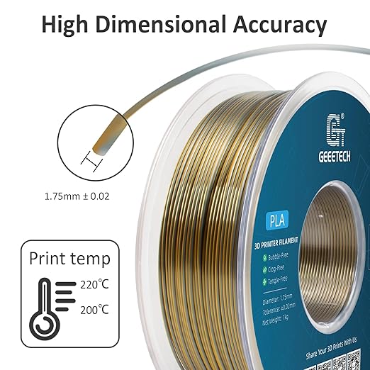 Geeetech Silk PLA Filament 1.75mm Silk Dual Color Filament, Coextrusion - Image 3