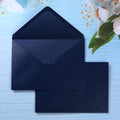 PONATIA 50 Pieces/Pack A7 Envelopes, 5.25 x 7.5'' Shiny Navy BlueEnvelopes by ponatia