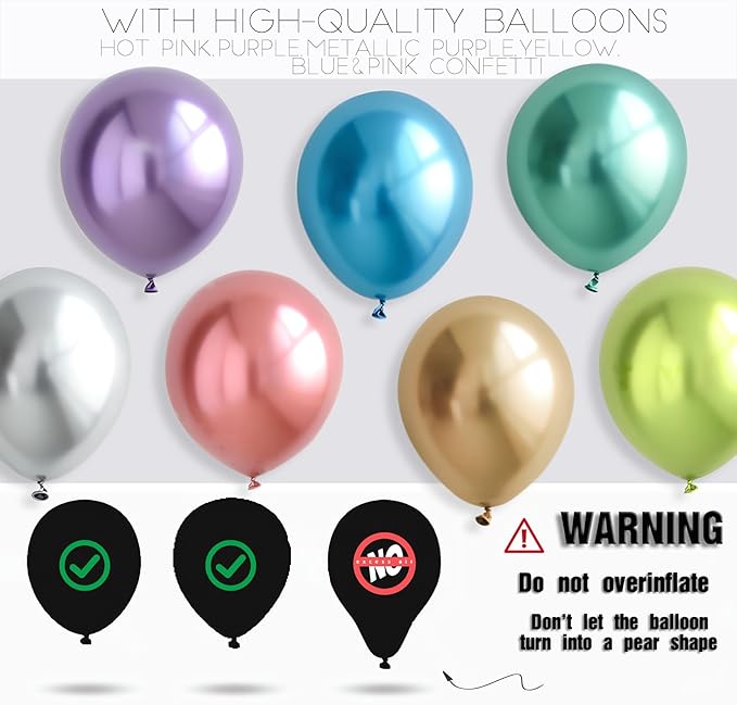 Balloon Column Kit for Floor- Set of 2 Colorful Chrome Metallic Balloon Columns - Image 3