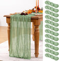 Sage Green Cheesecloth Table Runner 12 Pack Fall Table Runners Boho Gauze 120 by DeZerlor